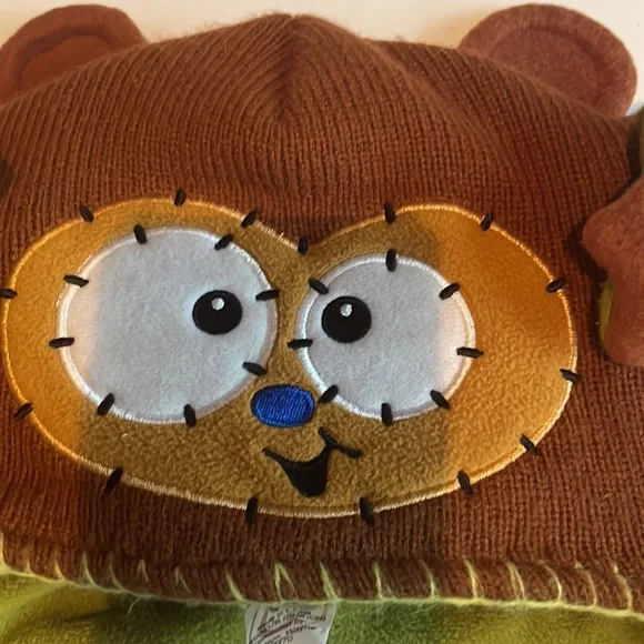 Flipeez Huggie monkey fun winter hat boys girls fleece knit beanie kids - Picture 2 of 16